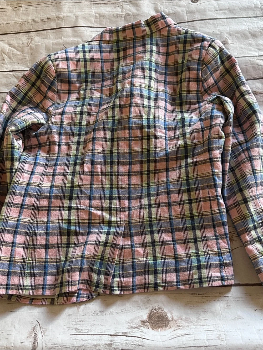Janie and Jack pink, blue, and green plaid blazer